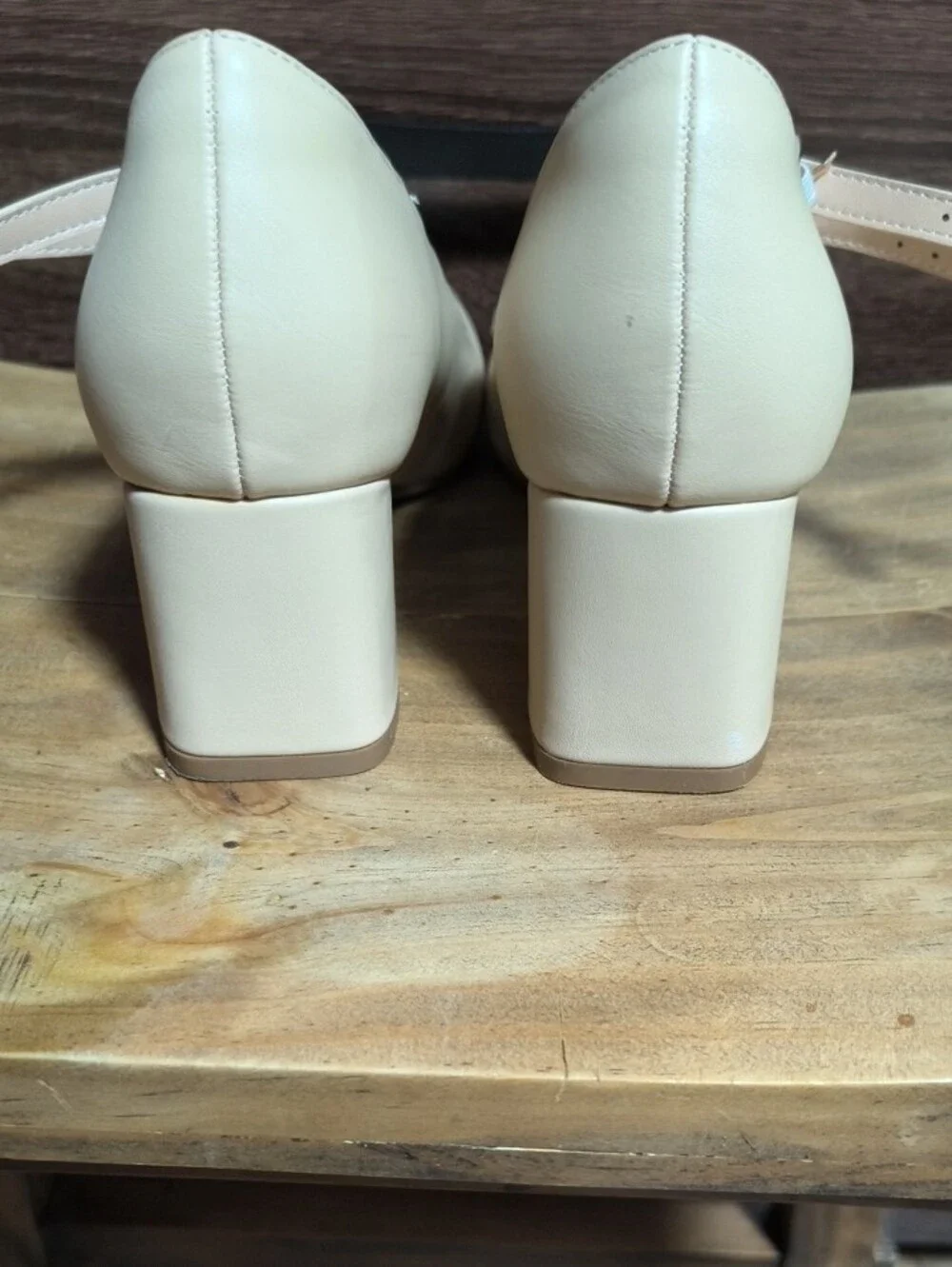 Cream Double-Strap Mary Jane Pumps - Women's